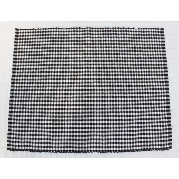 4 Pc Black Plaid Gingham Place mats Set Casual Picnic Country Classic Fabric - Picture 12 of 15
